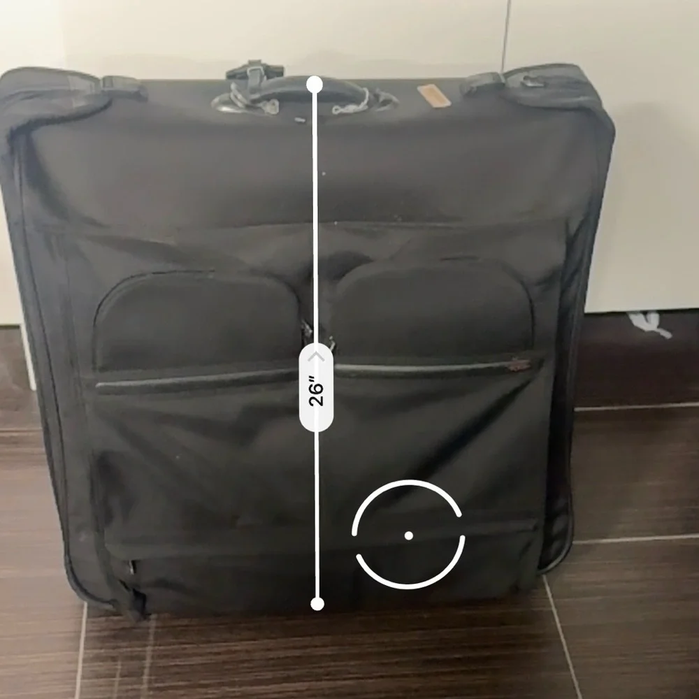 Tumi Black Rolling Garment Bag with Front Organizer Pockets